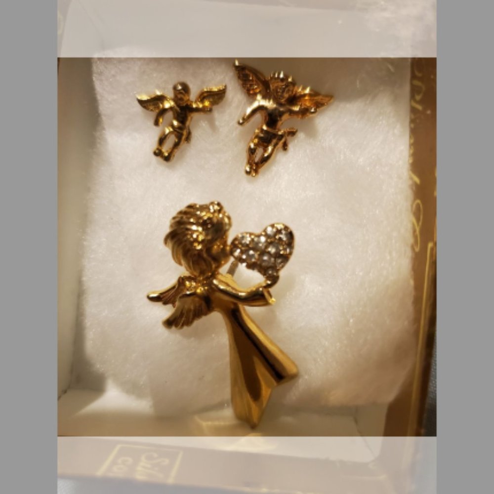 Angel Pins Gold Plated - set of 3